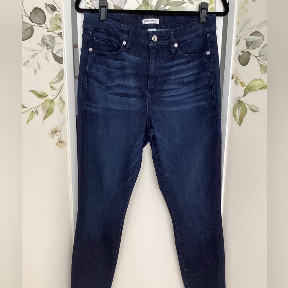 ♦️ GOOD AMERICAN Good Waist crop Sz 10 jeans ankle crop EUC - Picture 3 of 6